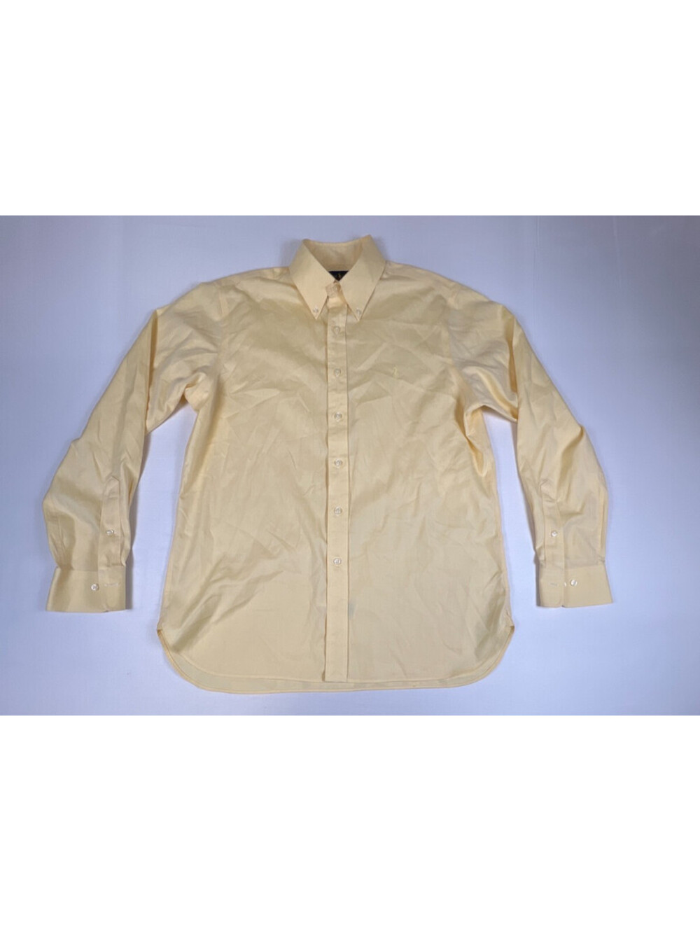 Ralph Lauren Mens Shirt 16 34/35 Yellow Non-Iron Button Down Long Sleeve